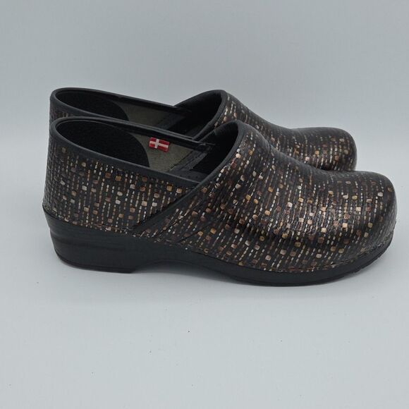 Sanita Geometric Patterned Nursing Clogs Leather Shoes Womens Size 41 US 10 - Picture 5 of 7